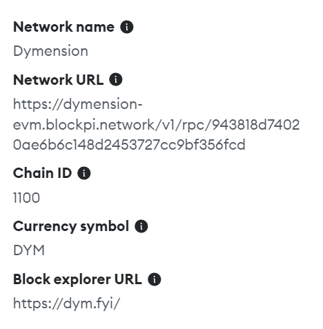How to setup MetaMask for Dymension Network